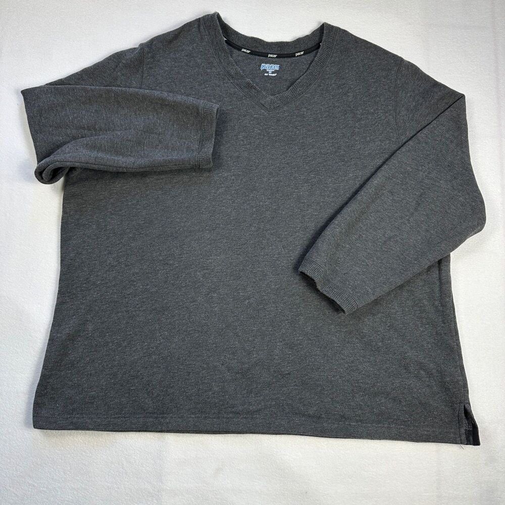 Pacer Woman Gray Long Sleeve V-Neck Pullover Sweater Plus Size 2X